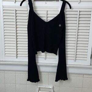 Pac Sun LA HEARTS black flare top v neck long sleeve